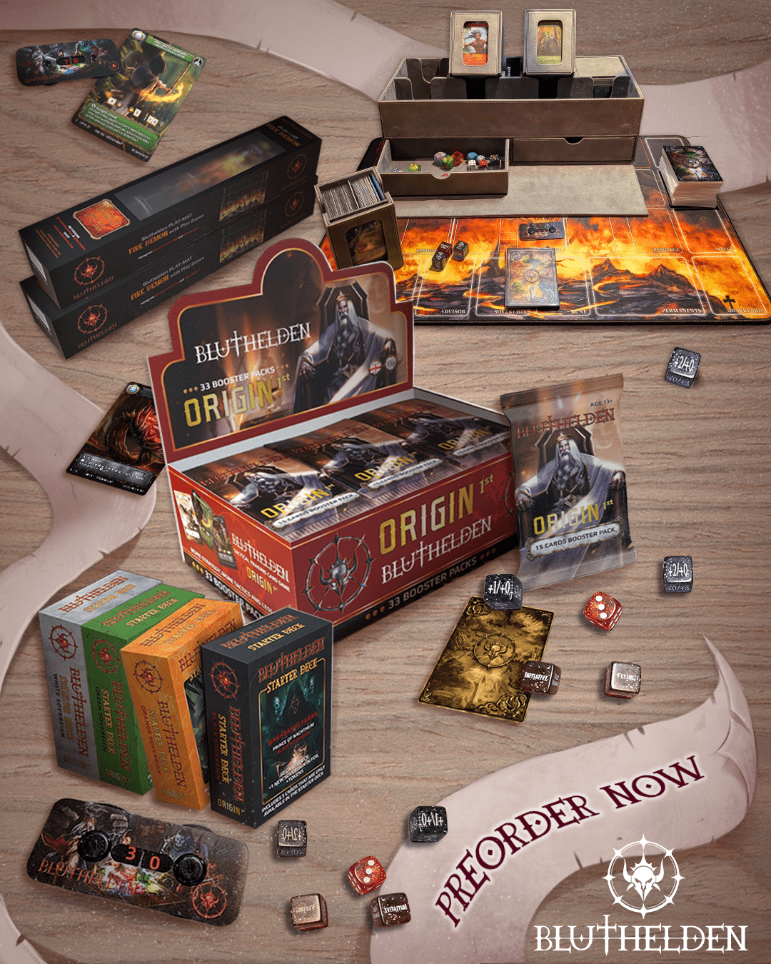 Bluthelden TTCG - Leros World - First Print "Origin" - Booster Display - Zauberhand