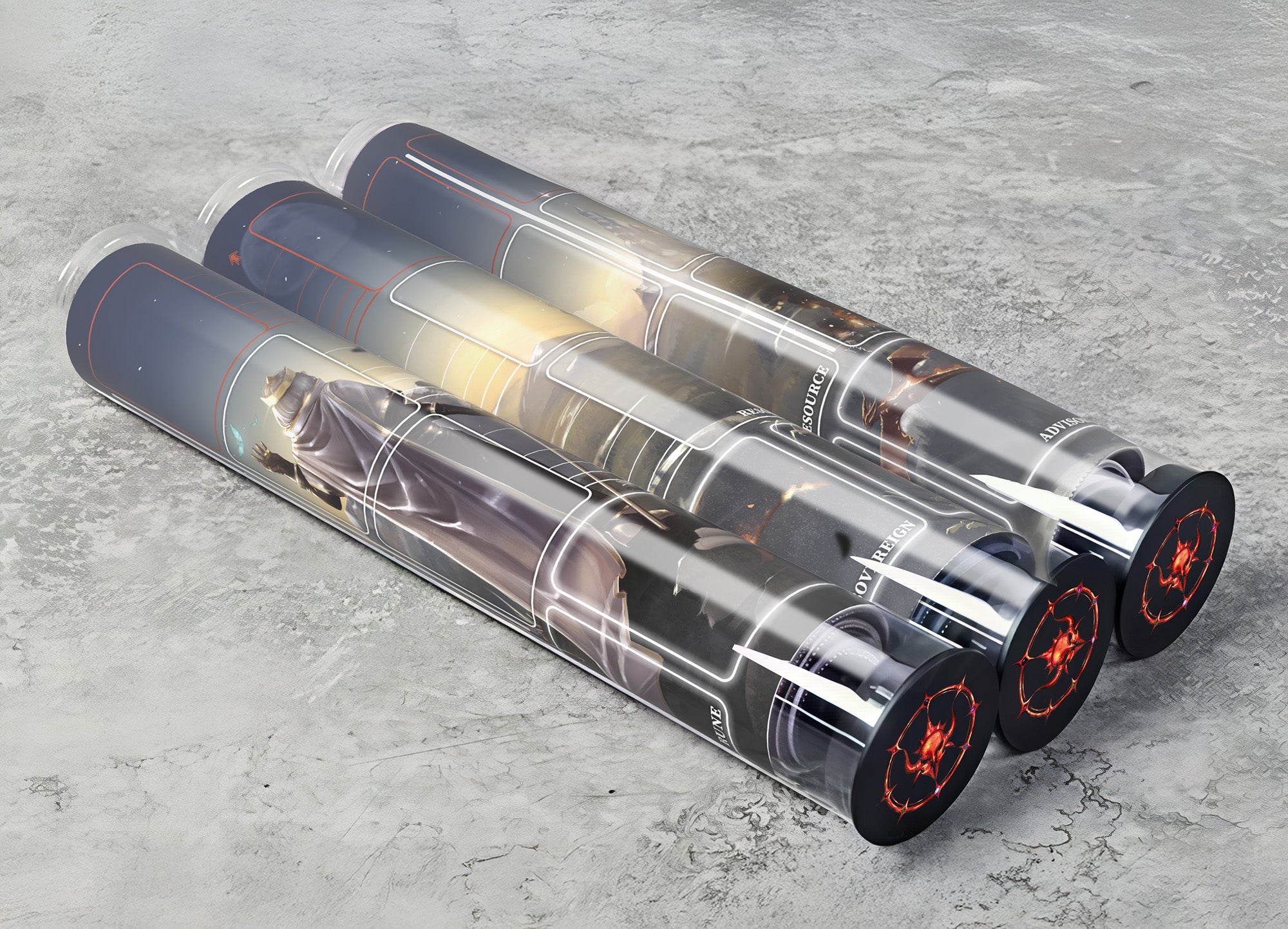 1 Spieler Bluthelden Play Mat "Alliances" mit Zonen in Tube - Zauberhand