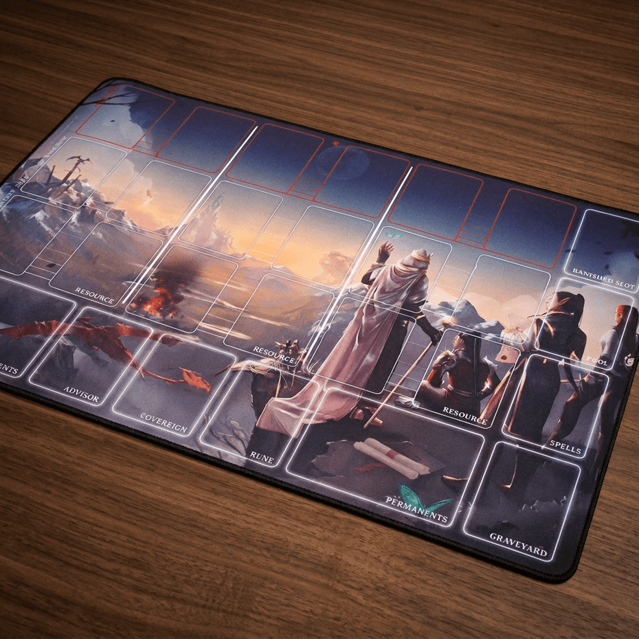1 Spieler Bluthelden Play Mat "Alliances" mit Zonen in Tube - Zauberhand Premium Zubehör für TCG