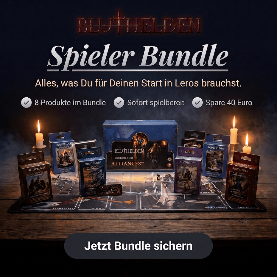 Bluthelden TTCG - 2.Edition - First Print "Alliances" - Spieler Bundle - Zauberhand Premium Zubehör für TCG