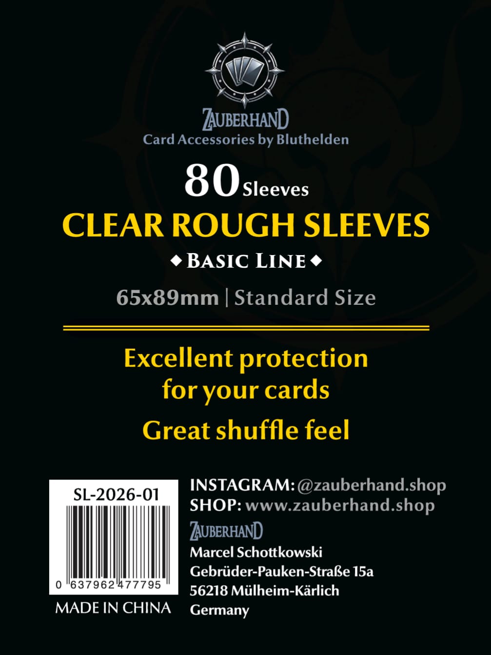 Rough Clear Sleeves - 80 Stück - Zauberhand Premium Zubehör für TCG