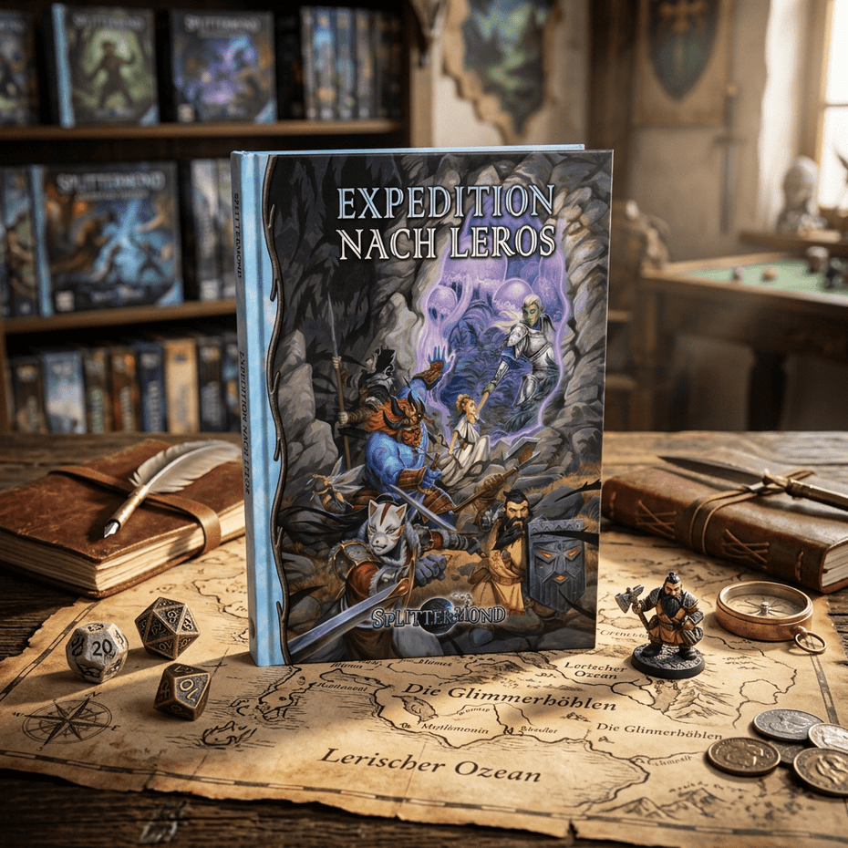 Splittermond/Bluthelden Abenteuer "Expedition nach Leros" - Zauberhand Premium Zubehör für TCG